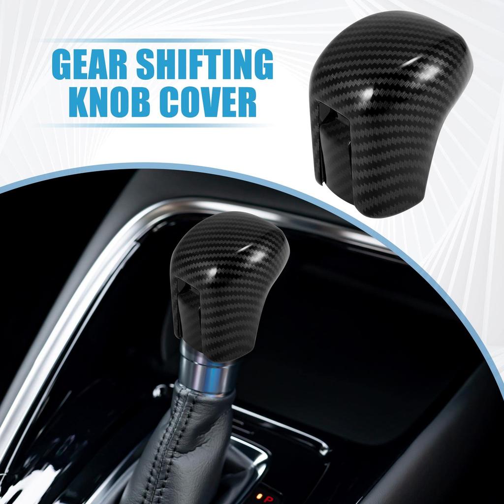 ACROPIX Gear Shift Knob Cover Auto Derailleur Lever Trim ABS Carbon Fiber Pattern Black
