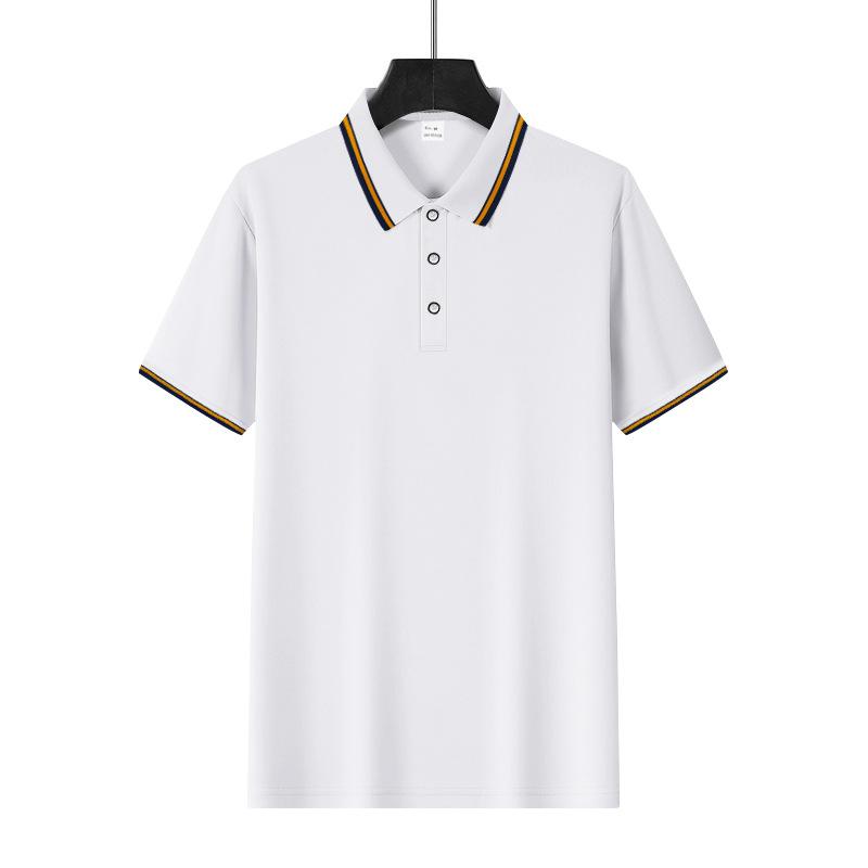 Men s Summer Solid-Colour Polo Shirt: Mesh Collar, Minimalist, Quick-Drying Short-Sleeved T-Shirt S белый