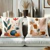 Bohemian Floral and Plant Patterned Pillow Covers Polyester Pillowcase, Sofa Decorative Cushion Cov Headboard Pillow