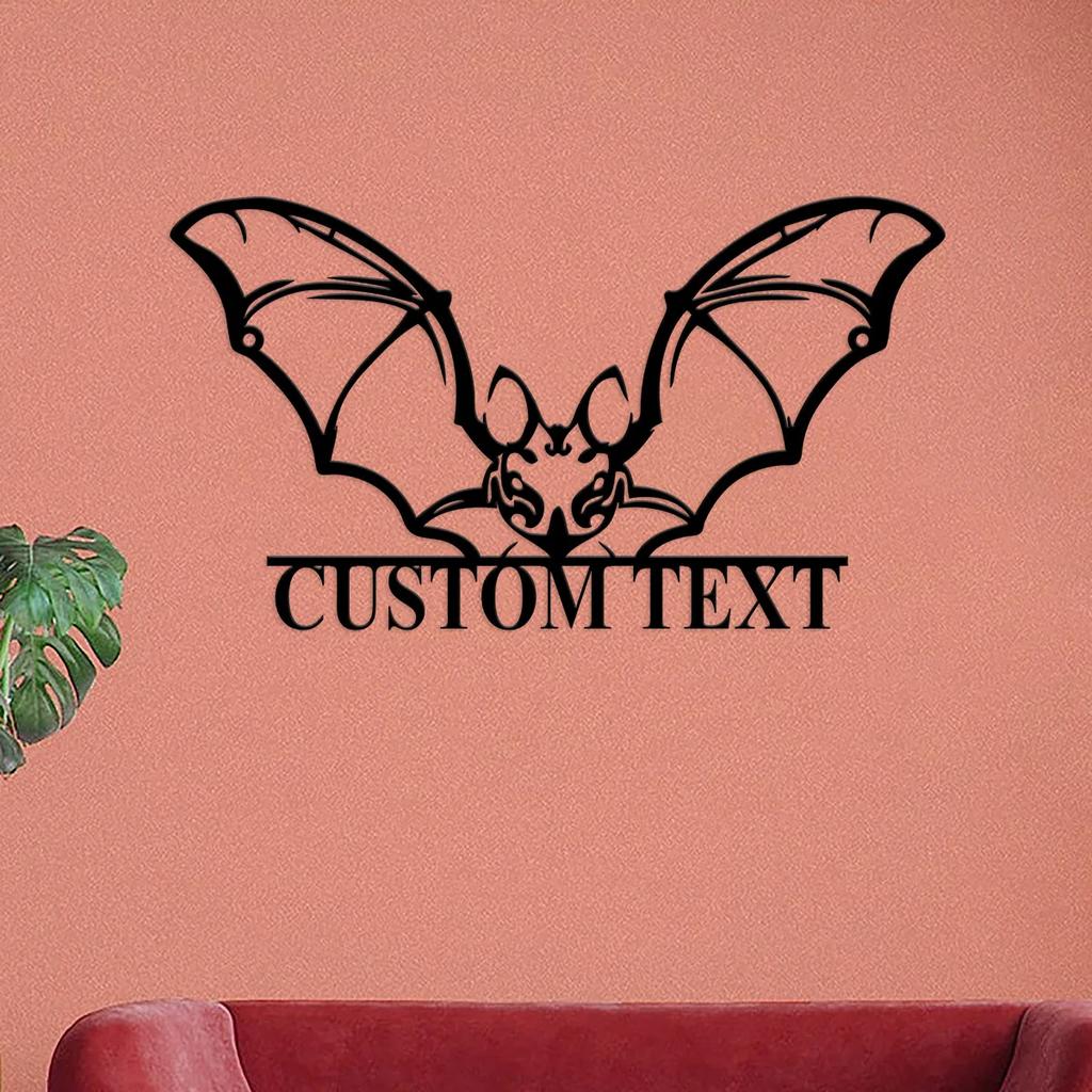 Halloween Bat Metal Wall Art, Cute Nursery Decor, Kids Room Gift, Hanging Home Decor