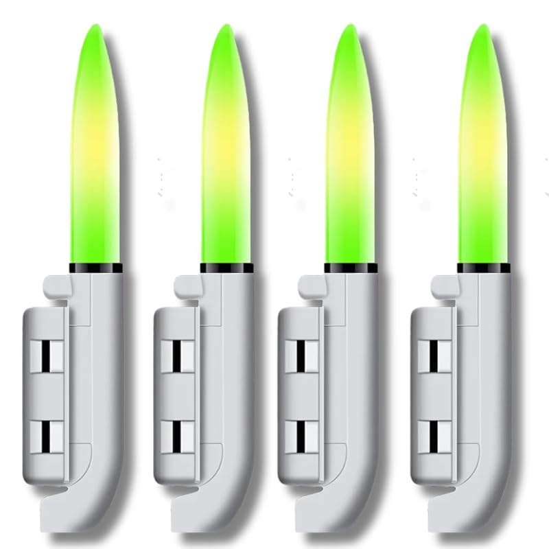 

[YOMO HOUSE] Rod tip light set of 4 Tip sensor light kemi firefly night fishing fishing gear CR425 Comes with 1 battery (green)
