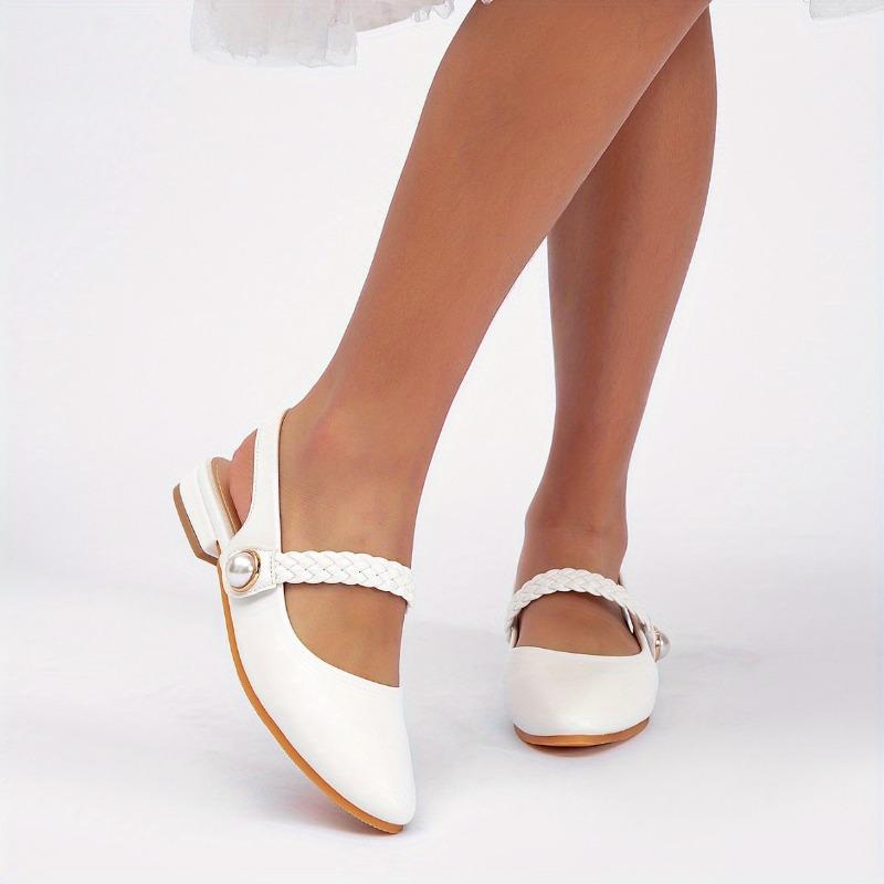 Baotou Women's Flats 2025 New Spring/Summer Collection French-Style Chunky Heel Mary Jane Flats Elegant Pairing with Dresses, Casual Flats