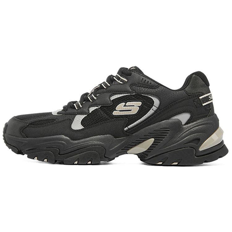 Skechers Stamina V2 Mesh Synthetic Leather Comfortable Low-Top Dad Shoes Men sneaker Black 237260-BKTP 40