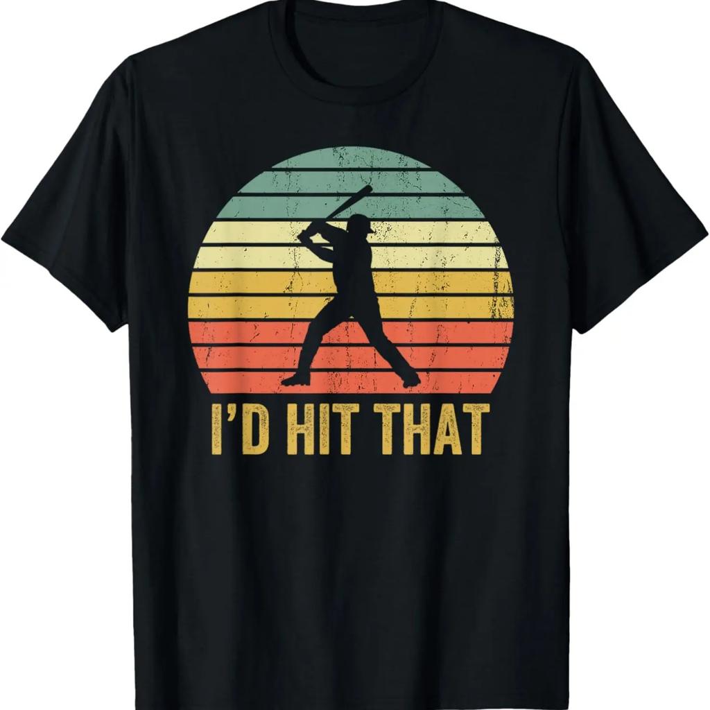 Camiseta Deportiva Divertida de Jugador de Béisbol Vintage I'd Hit That Batter