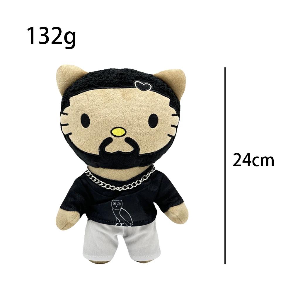 24cm Hello Cat Drake Plüschtier mit schwarzem Freizeitanzug Plüschtierfigur Stofftiere Niedliches Jungen Mädchen Geburtstagsgeschenk