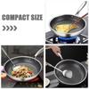 Durable Stainless Steel Frying Pan Non-coated Surface Steak Cookware Non Stick Wok  Gas Cooker