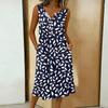 Vestido Casual de Mujer sin Mangas con Botones de Longitud Media
