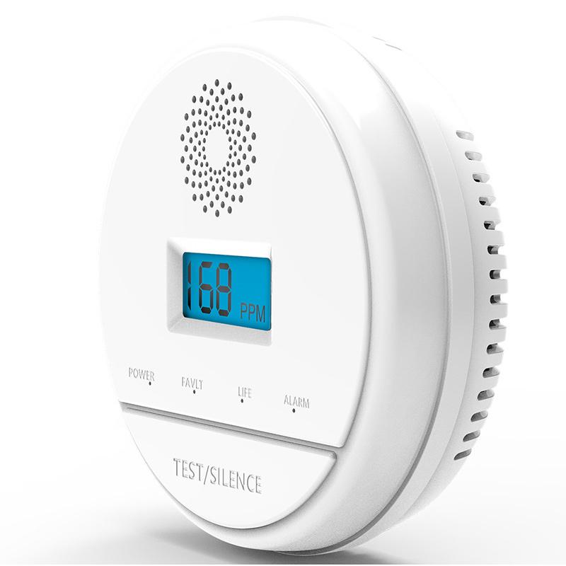Carbon Monoxide Toxic Gas Detection Wireless 433MHz CO Alarm Poisoning Prevention Detector Sound and Light Siren LCD Display 1PCS