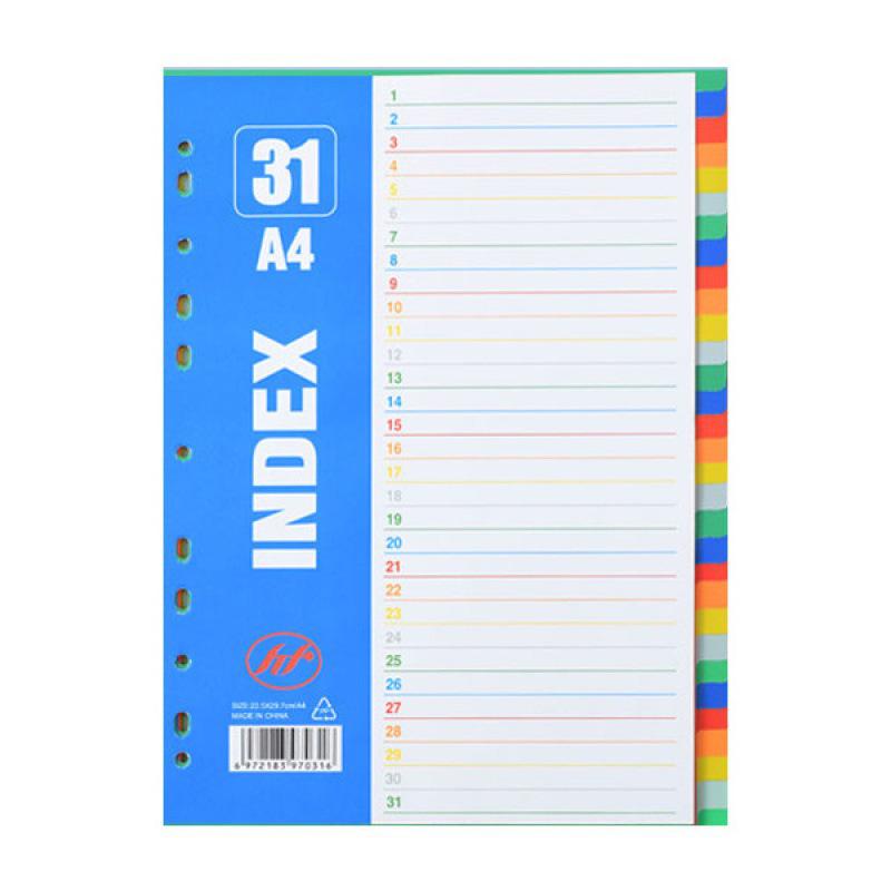 Colored A4 Loose-leaf Index Dividers with 11 Holes - Numbered and Lettered Tabs