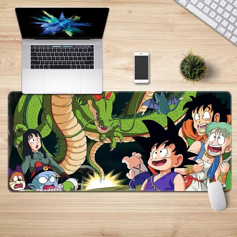 Boy Anime Leather Mouse Pad Dragon Ball Oversized Lock Edge Gaming Desk Pad Cartoon Extra Long Wrist Brace NonSlip Keyboard Mat