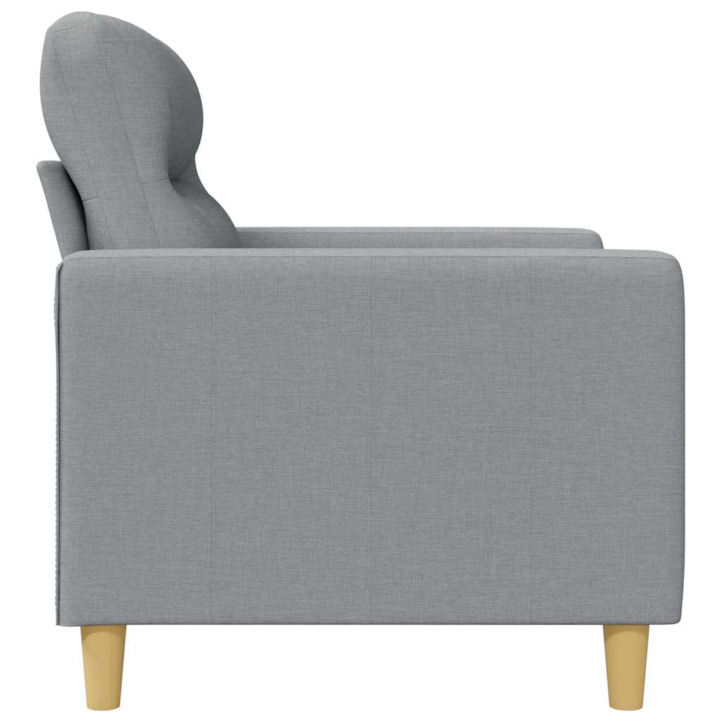 3 Seater Sofa Light Grey 180 Cm Fabric
