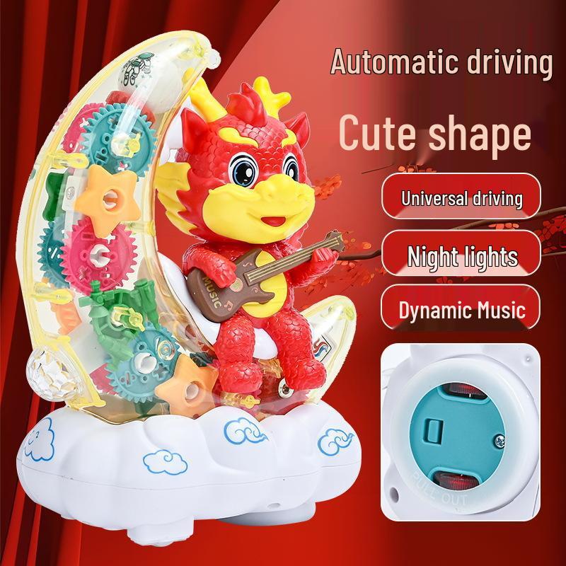 Glowing Moon Dragon Lantern: Musical New Year Flower Lanterns for Kids