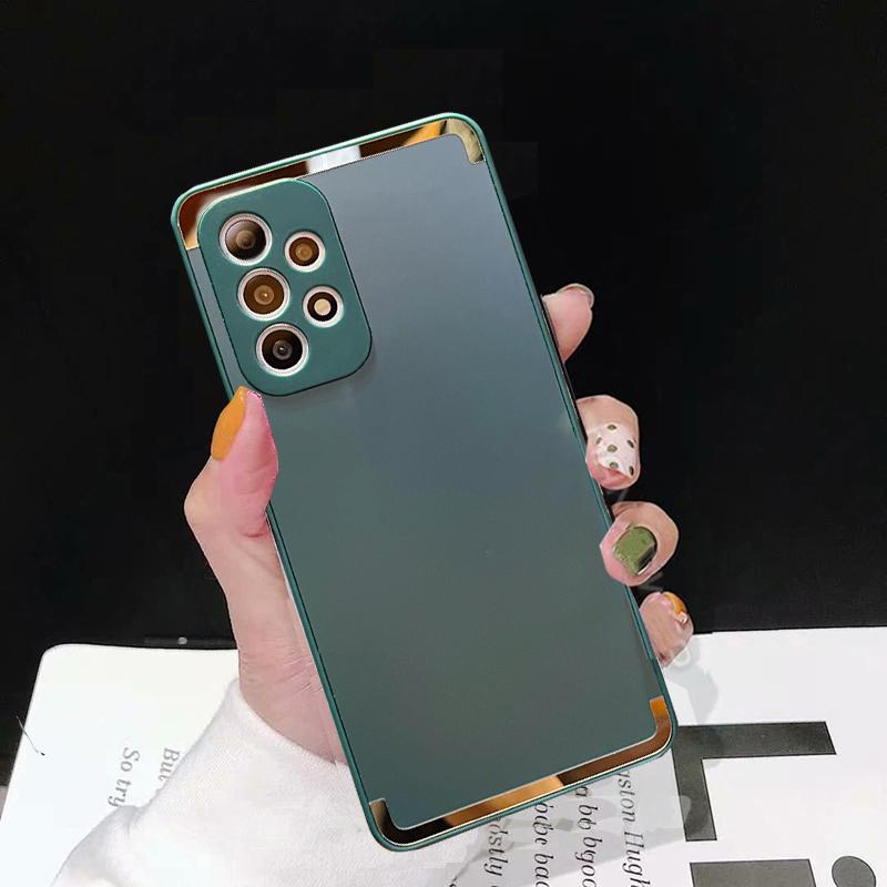 Funda Mate Suave de Silicona con Marco de Espejo para Samsung Galaxy A53 A33 A73 A23 A12 A51 S20 S21 S22 Redmi Note 11 10A 10C iPhone 14 13 12 11 Pro Max Cubierta