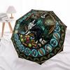 Dogs Glass Journey pattern umbrella, portable and foldable design, 8 ribs, a casual accessory for Halloween, Christmas, and birthday gifts.