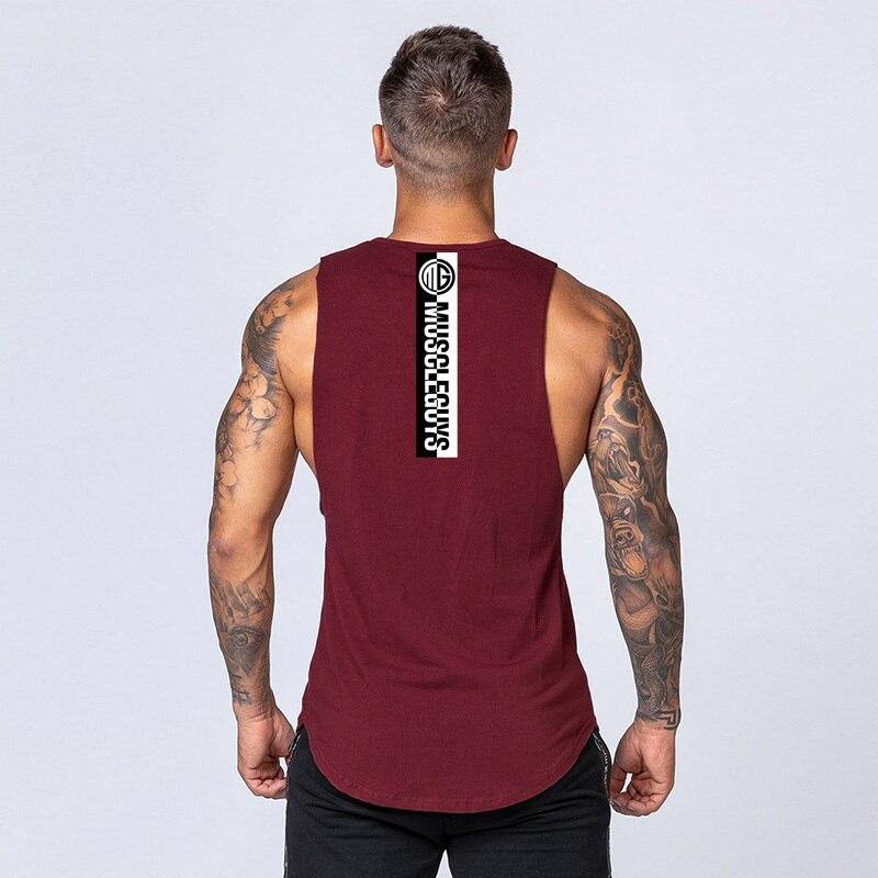 

Летняя мужская хлопковая майка для фитнеса Do The Work, спортивная мода, дышащая майка для бодибилдинга с круглым вырезом и принтом XXL красный