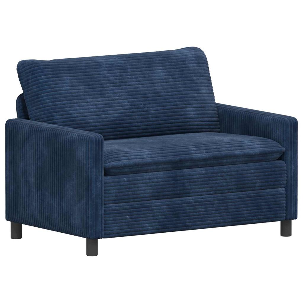 Sofa Set 2 Pcs Navy Blue Polyester