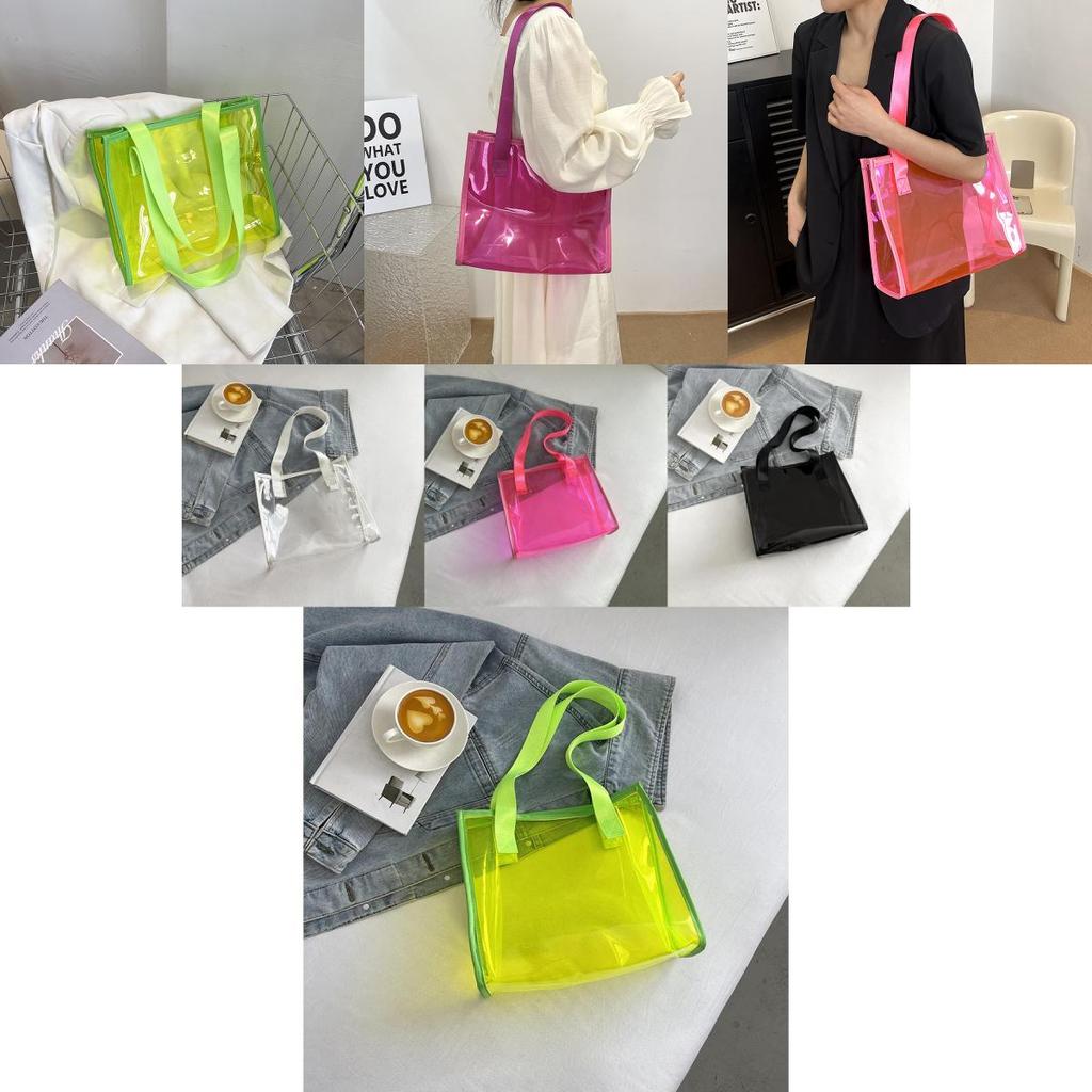 Fashionable Street Style Pvc Tote Bag 2023 Summer Trendy Women's Handbag