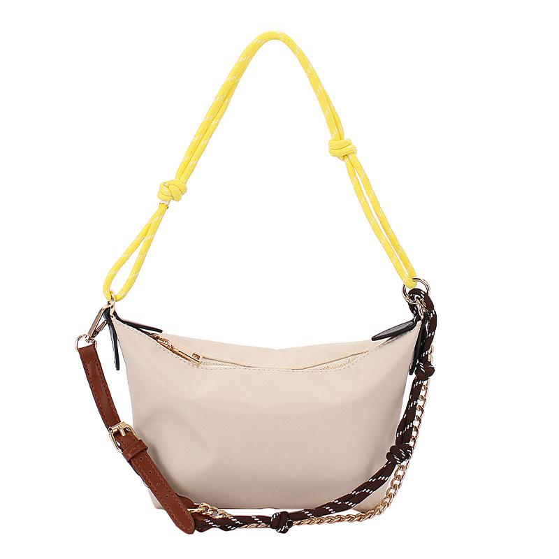 New Contrasting Color Lunch Box Bag Niche Design Mobile Phone Bag Retro Commuter Handbag Shoulder Armpit Messenger Bag