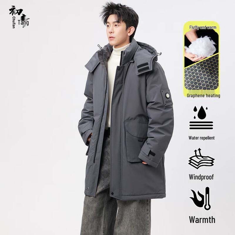 

Men s Mid-Length Hooded Workwear Cotton Jacket L