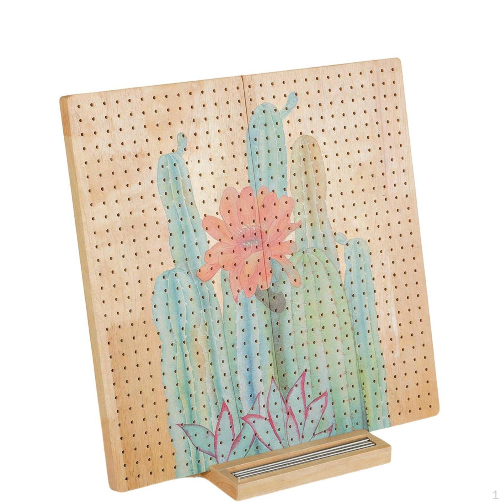 Wooden Pegboard Loom Wood Crochet Project Board MultiHole Design Knitting for