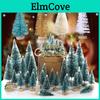 Exquisite Miniature Christmas Trees In White Blue Green And Gold For Xmas Decor