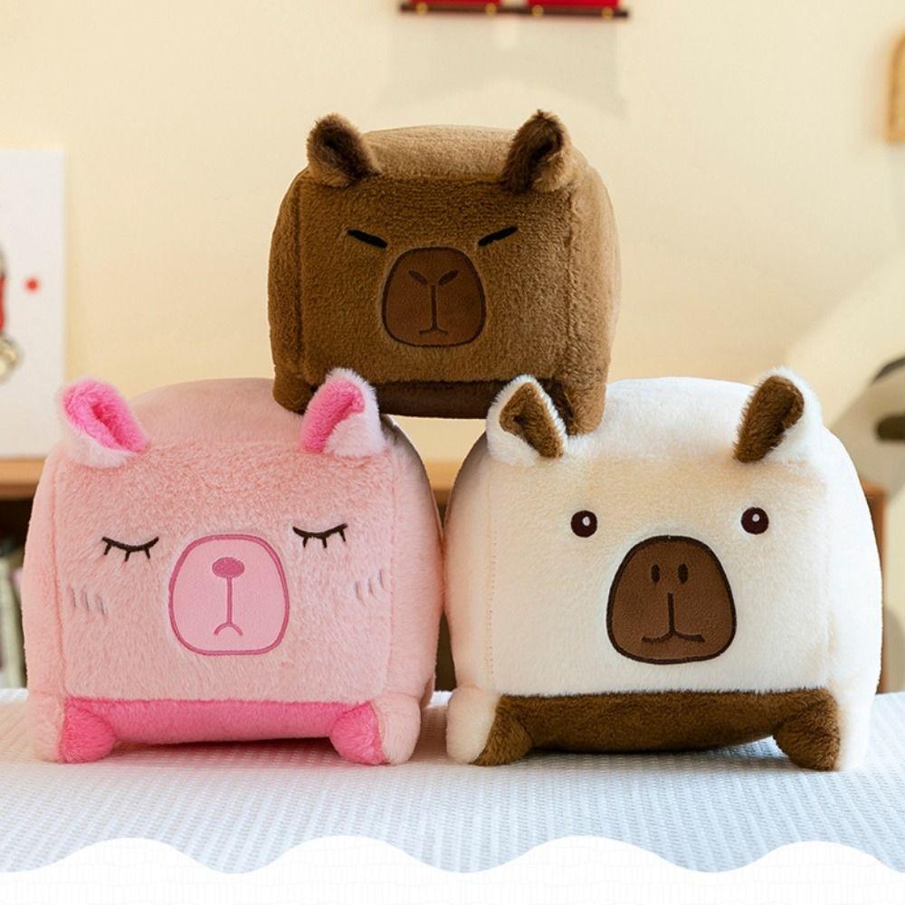 

Three Expressions Square Capybara Plush Toy Squint Capybara Plush Doll Children s Toy 20cm бежевий/коричневий