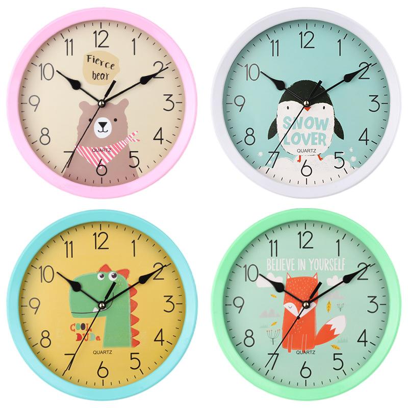 Super Silent Creative Wall Clock Cartoon Clock Wall Clock Cute Simple Home Living Room Children's Room Bedroom Wall Clock