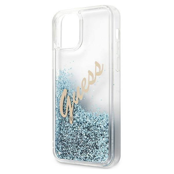 Guess Guhcp12Lglvsbl Iphone 12 Pro Max6,7 Niebieski/Blue Hardcase Glitter Vintage Script