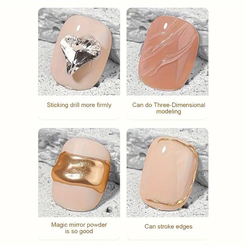 Gel s velkou kapacitou, protiskluzový, 3D tvarovací, pro lepení diamantů a styling, bezoplachový, proti práškovému otěru