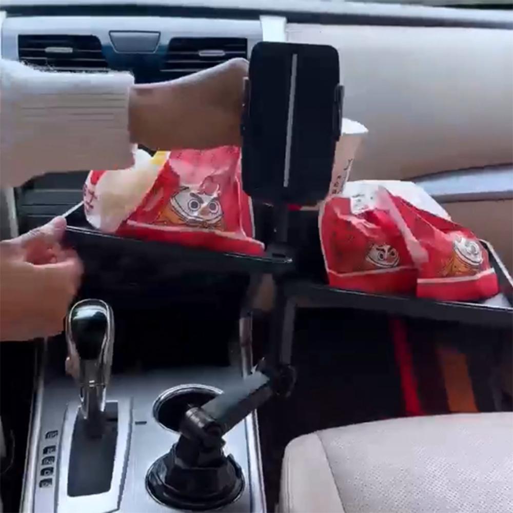 CP252A Suport Multifuncțional pentru Pahar Auto, Suport cu Clemă pentru Telefon Mobil cu Tavă Dublă pentru Alimente