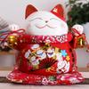 Ornement Maneki Neko en Céramique de 10 pouces Chat Porte-Bonheur Tirelire Chat de la Fortune Figurine en Porcelaine Tirelire en Porcelaine Décoration FENG SHUI