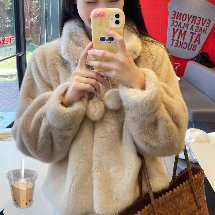 

Женская куртка из искусственной норки, легкая модная тысяча золотых ветровок, новая экологически чистая шуба, осень-зима 3XL