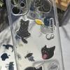 Cute Cartoon Black Kitten 3D Jelly Stickers Transparent Resin Gel Self-Adhesive Decoration For Diy Phone Cases Tablet Computers