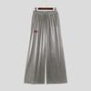 INCERUN Men's Y2K Glossy Baggy Wide Leg Pants Streetwear Hip Hop Casual Elastic Waist Bottoms