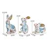 Bunny Figurines Creative Cute Printing Rabbit Resin Rabbit Decoration Easter Bunny Ornament for Home Office Desktop