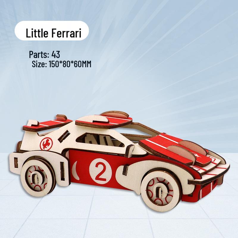 Kids' Handmade Wooden Wolf 3D Puzzle Toy Set