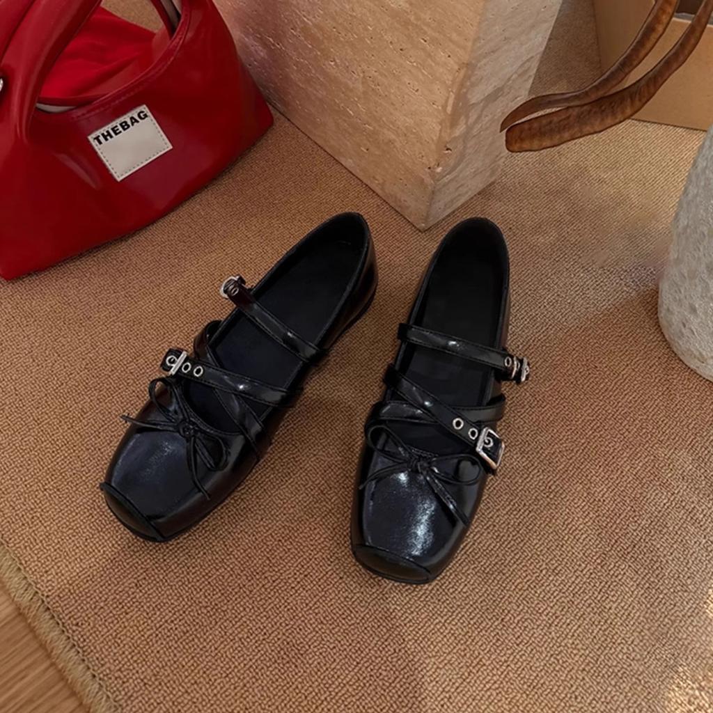 Blauer Schrank 6cm Höhenerhöhung Feder neu rot Französisches Ballett einzelne Schuhe Weiblichkeit Kreuzriemen Mary Jane Schuhe