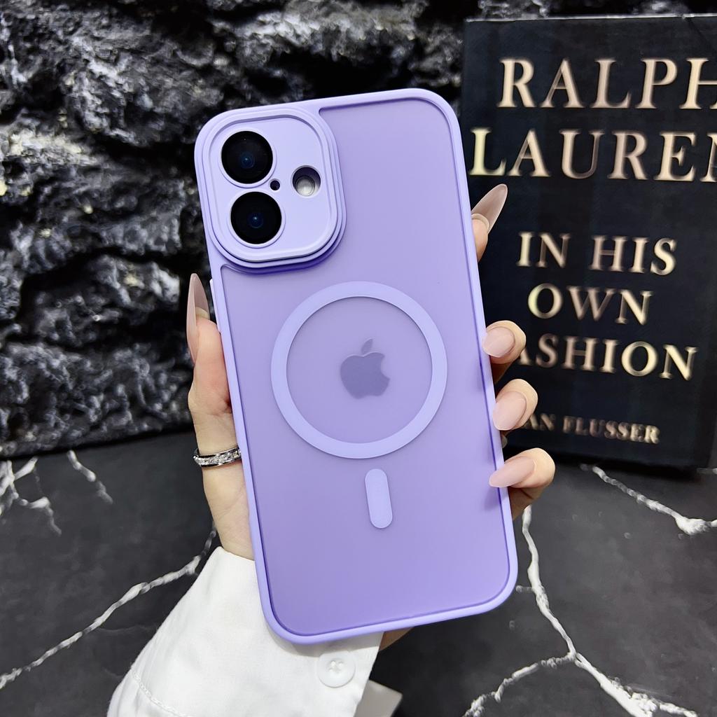 Applicable To IPhone16Promax Skin-soft Magnetic Suction Phone Case Apple 15 Simple All-inclusive Anti-fall 14