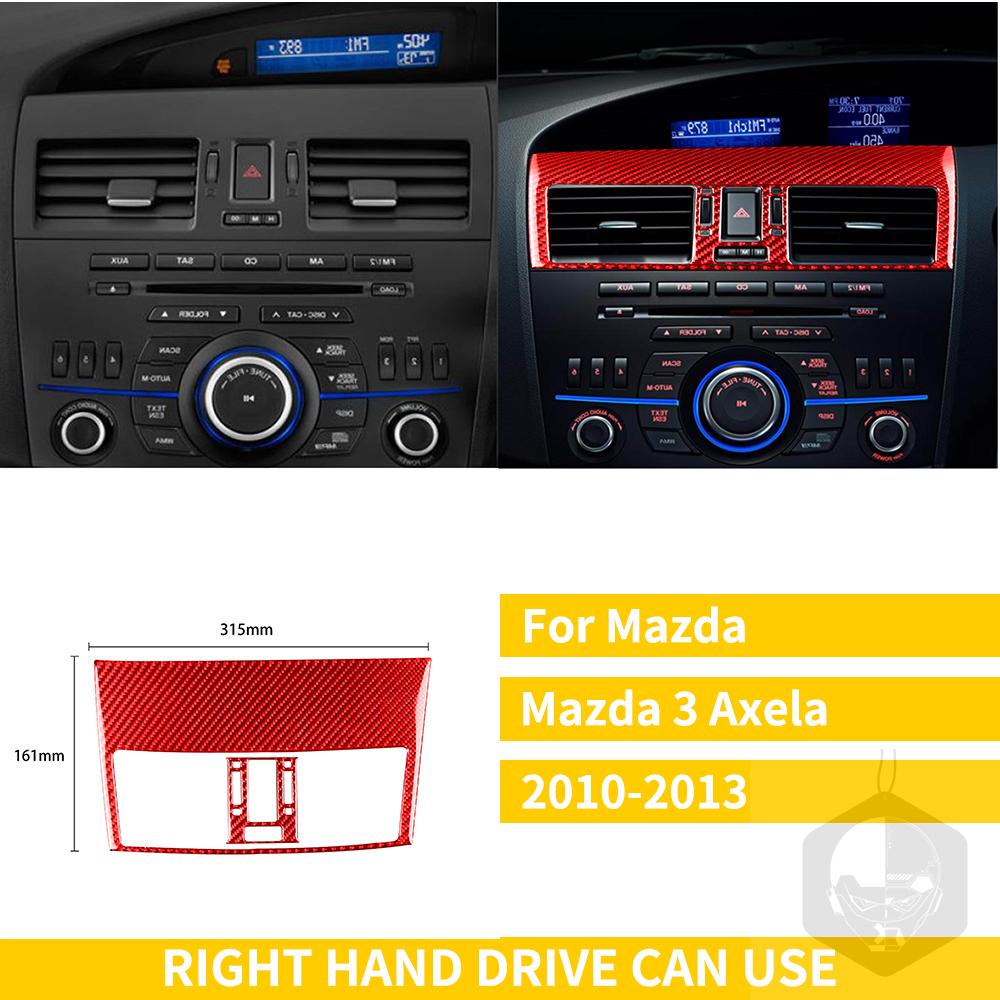 Red Carbon Fiber Whole Interior Stickers For Mazda 3 Axela 2010-2013 Car Accessories Dash Trim Gear Shift Console Cover Molding SW8