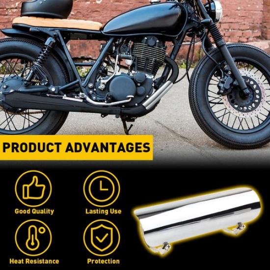 Exhaust Muffler Pipe Heat Shield Cover Protector For Harley Motorcycle Chrome