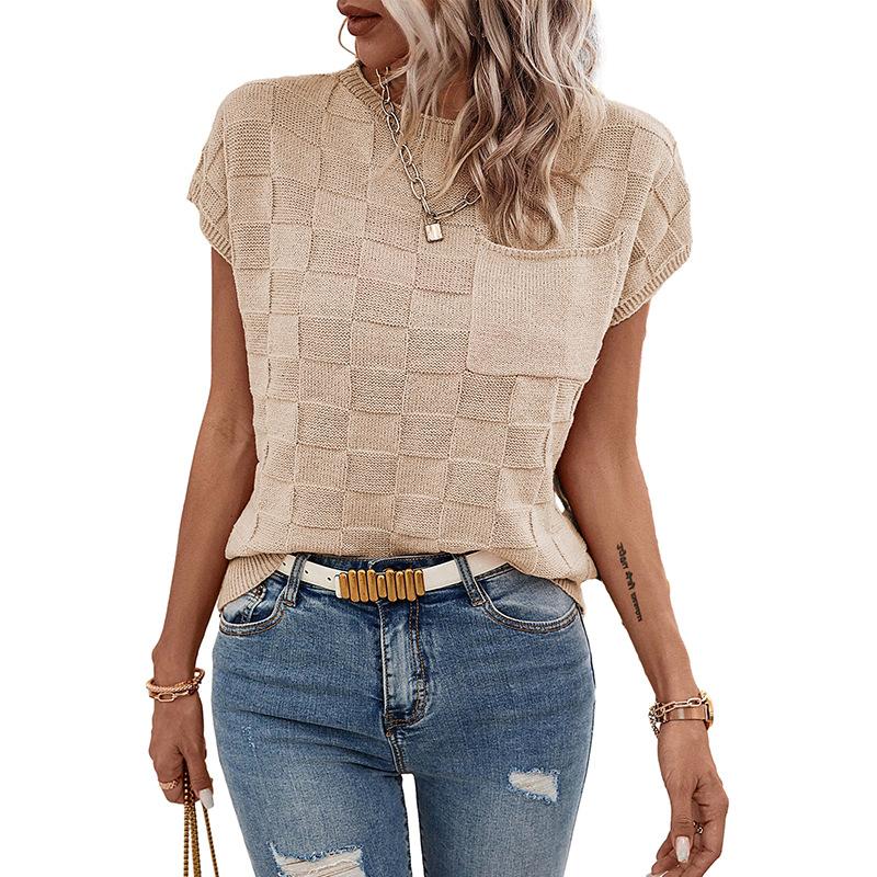 

YYFS женские модные повседневные летние весенние однотонные блузки и рубашки с короткими рукавами и круглым вырезом с принтом S