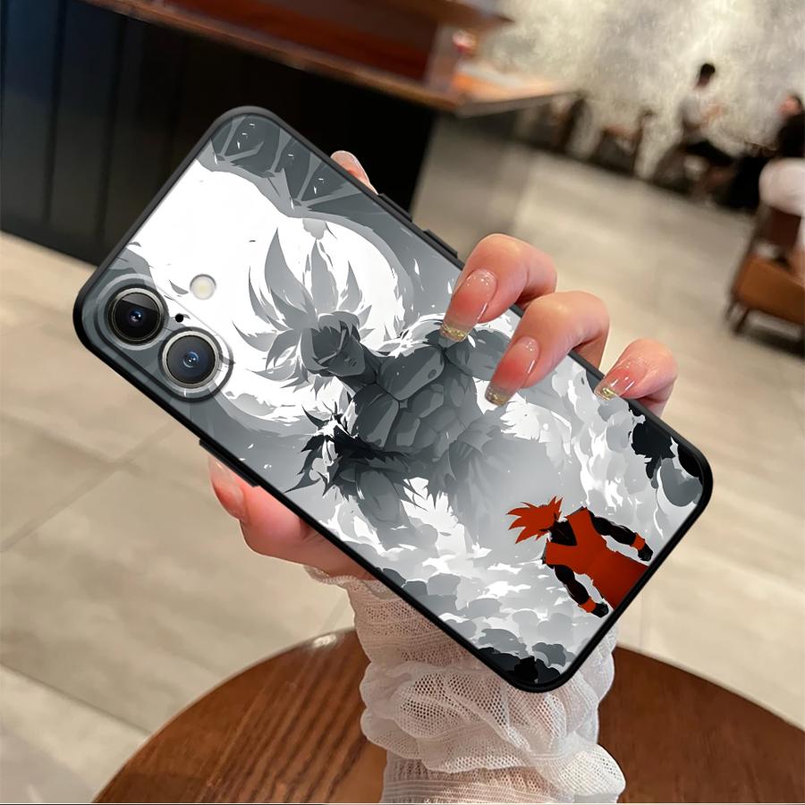 Black Soft Phone Cover Case for iPhone 13 12 11 17 Pro Max 15 16 14 Plus XS Max 7 8 XR 17Air Cartoon Dragon Ball Goku