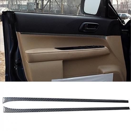 Carbon Fiber Interior Front Door Panel Cover Trim Strip For Subaru Forester
