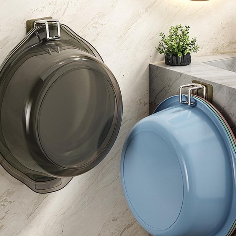 Rusts Resistant Steel Basin Hanger Adhesive Mount Space Saving Waterproof Bathroom Kitchen Storage Rack Hanging Hook