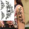 Owl Bird Temporary Tattoos For Women Fake Peony Flower Tattoo Sticker Black Body Art Drawing Tatto Diamond Crystal Jewelry Tatoo