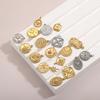 CARLIDANA Retro Geometrische Schmuckanhänger Charms Edelstahl Goldbeschichtet Geprägte Münze Mond Sonne Schmuckzubehör Ohrringe