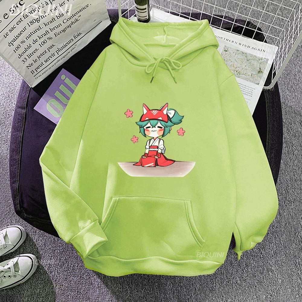 Anime Overwatch 2 Kawaii Kiriko Hoodies Hot Game Anime Manga Fans Men Women Clothing Winter Warm Sweatshirt Oversized Harajuku