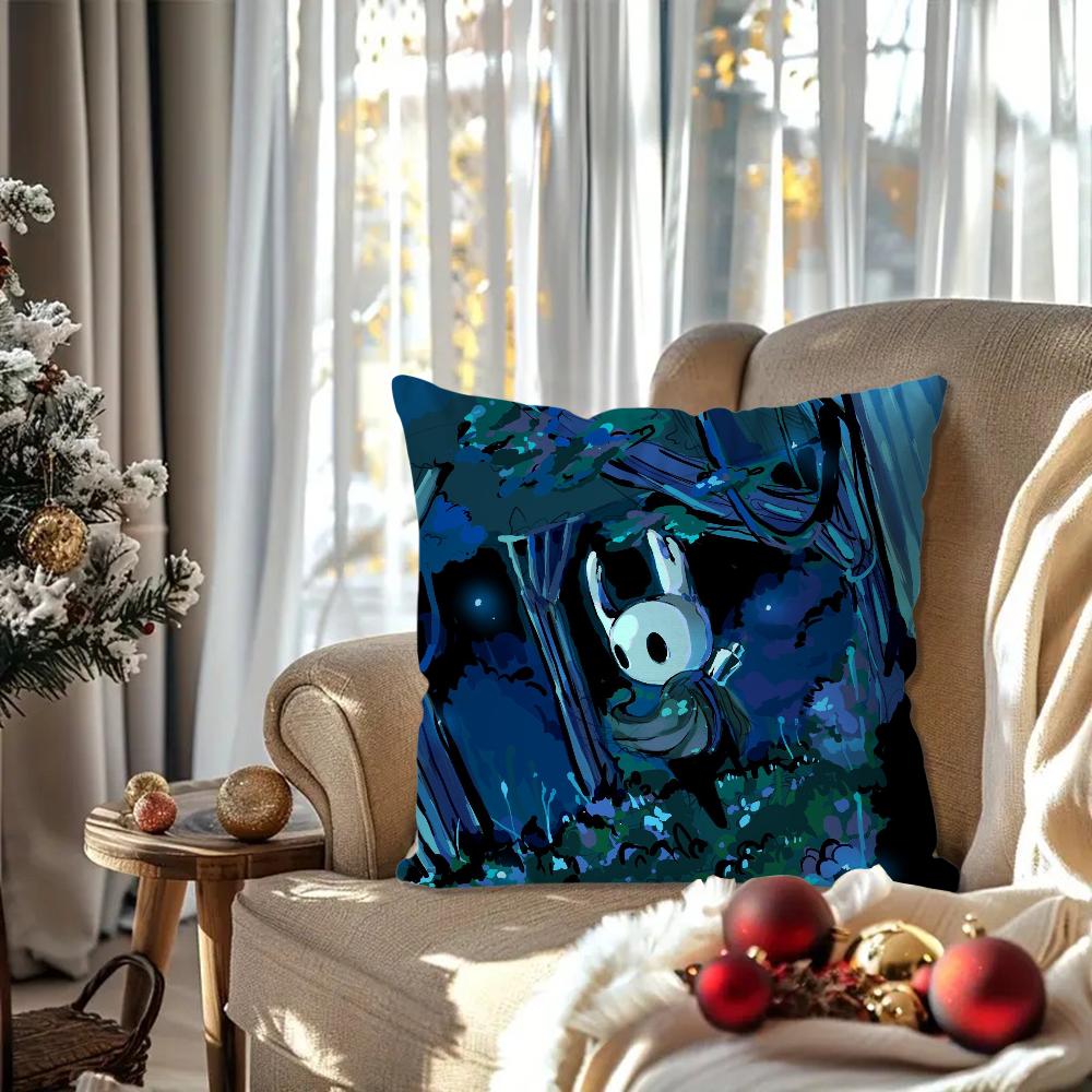 The H-Hollow K-Knight Adventure Game Pillow Case Square Pillow Bedroom Sofa Leisure ComfortCar Living Room Home Decoration 40X40