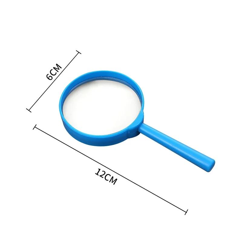 5pcs 60mm 3X Handheld Magnifier Portable Magnifying LoupeReading Glass Lens Kids Inspection for Reading Colorful