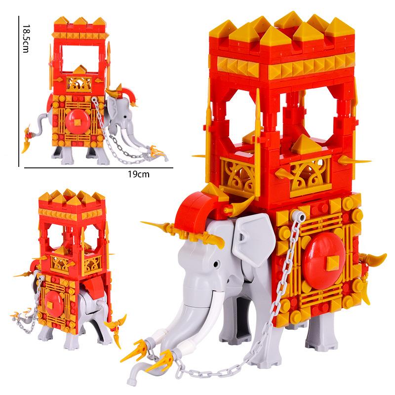 Military-Style Superior-Grade Moc First-Class Middle Ages War-Horse High-Standard Chariot Premium-Quality War Top-Grade Elephant High-Standard